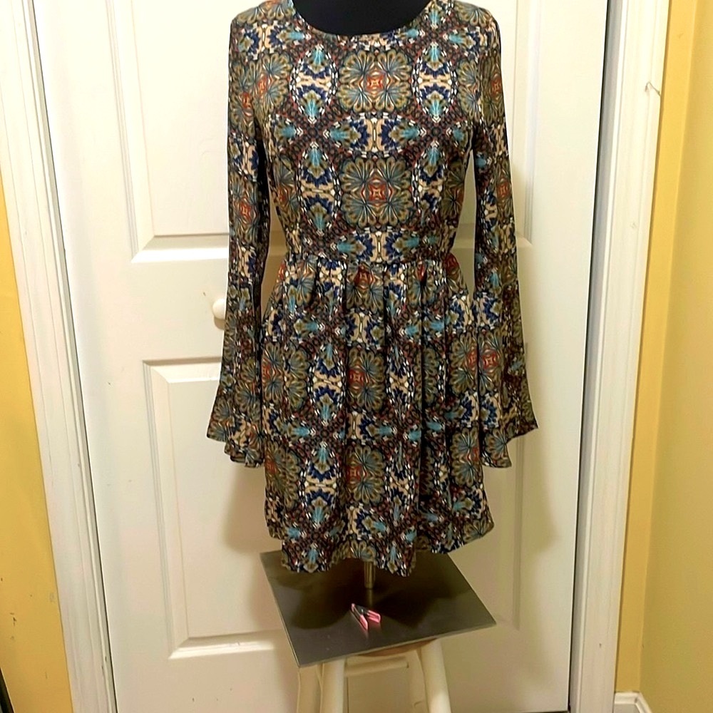 One Clothing Fit and Flare Bell Sleeve Dress Summer Boho style